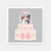 Schattigee bruidstaart bruidegom gepersonaliseerde servet (Voorkant)