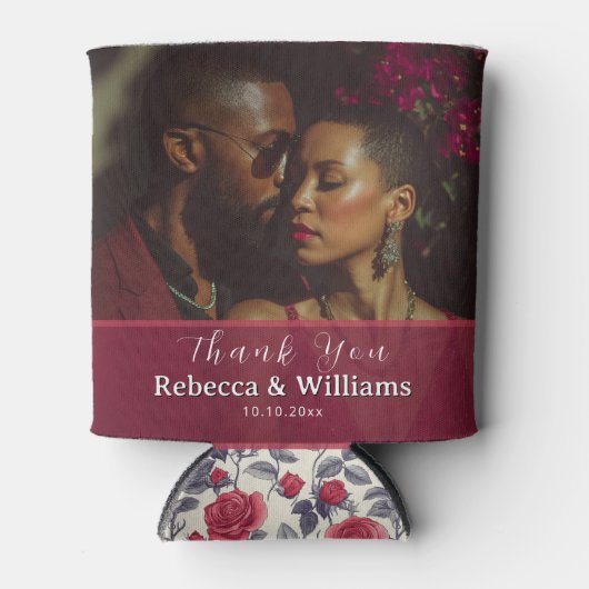 Schattigee bruiloft gunst labels blikjeskoeler (Voorkant)