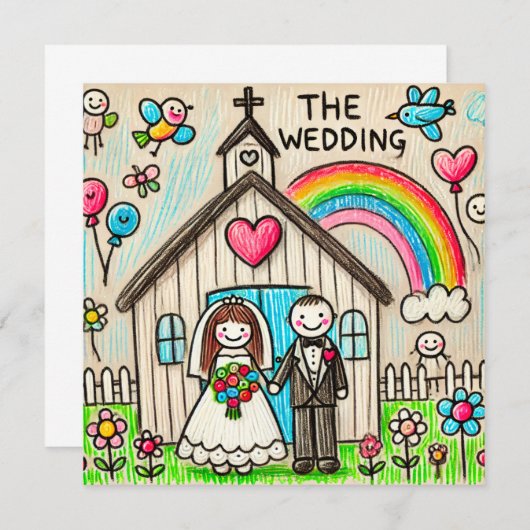 Schattigee bruiloft kaart (Voorkant / Achterkant)