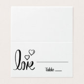 Schattigee bruiloft liefde hart zwart wit Vrijgeze Kaart (Buitenkant ongevouwen)