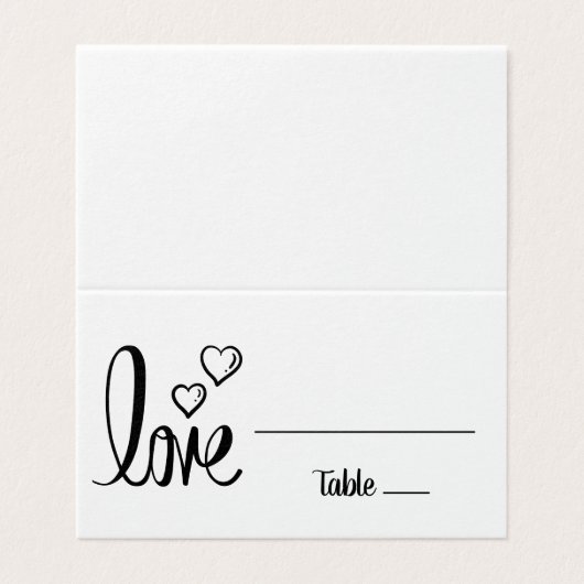 Schattigee bruiloft liefde hart zwart wit Vrijgeze Kaart (Buitenkant ongevouwen)