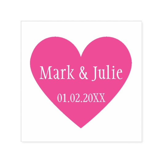 Schattigee bruiloft paar namen datum hart kunst st  zelfinktende stempel (Design)