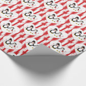 Schattigee bruiloft pinguïns inpakpapier (Hoek)