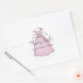 Schattigee bruiloft Roze Bloemenmeisje Custom Ronde Sticker (Envelop)