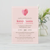 SCHATTIGEE BRUILOFT UITNODIGEN moderne vingerafdru Kaart (Staand voorkant)