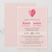 SCHATTIGEE BRUILOFT UITNODIGEN moderne vingerafdru Kaart (Voorkant / Achterkant)