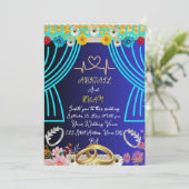 Schattigee bruiloft uitnodiging (Staand voorkant)