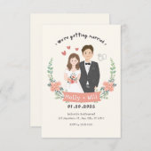 Schattigee bruiloft uitnodiging Verloving aankondi (Voorkant / Achterkant)