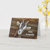 Schattigee bruin en witte geit foto sympathie kaart (Gele Bloem)