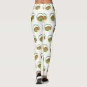 Schattigee Bruin Groene Cartoon Paddestoel Fungi A Leggings (Achterkant)