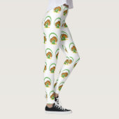 Schattigee Bruin Groene Cartoon Paddestoel Fungi A Leggings (Rechts)