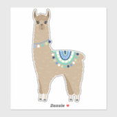 Schattigee bruine alpaca sticker (Vel)