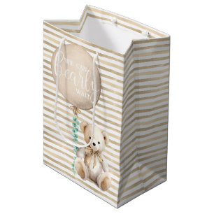 Schattigee bruine ballon & Teddy Bear Waterverf Medium Cadeauzakje