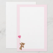 Schattigee Bruine Beren Valentijnsdag Briefpapier (Voorkant / Achterkant)