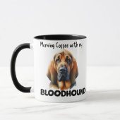 Schattigee bruine bloedhond ochtend mok (Links)