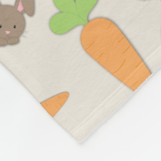 Schattigee Bruine Bunny Rabbit Pattern Print Fleece Deken (Hoek)