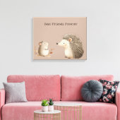 Schattigee Bruine Cream Hedgehog Mouse Beste Vrien Canvas Afdruk (Insitu (Woonkamer))