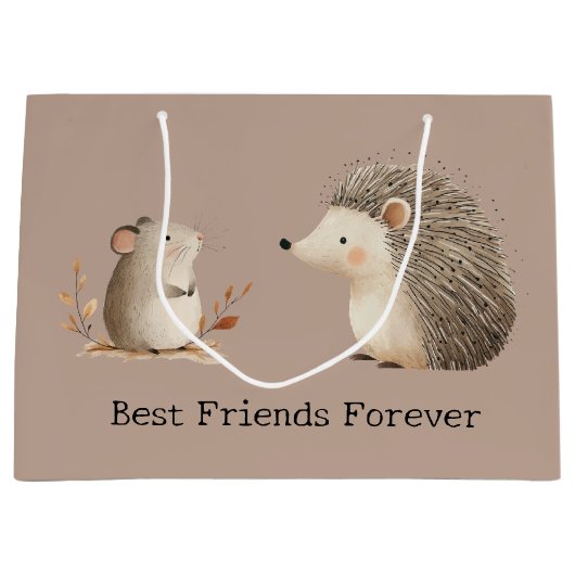 Schattigee Bruine Cream Hedgehog Mouse Beste Vrien Groot Cadeauzakje (Voorkant)