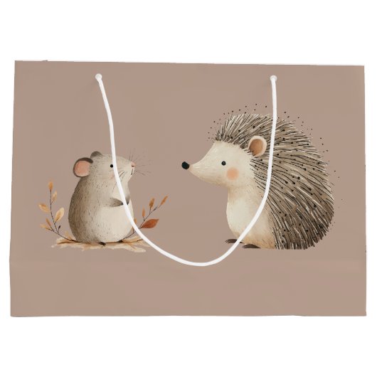 Schattigee Bruine Cream Hedgehog Mouse Beste Vrien Groot Cadeauzakje (Achterkant)