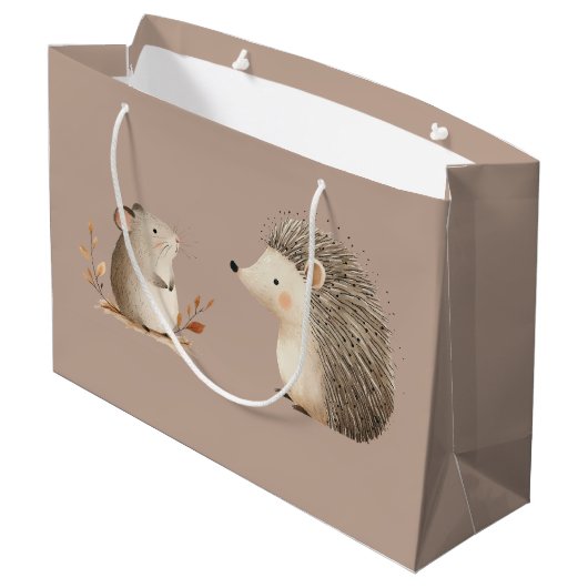 Schattigee Bruine Cream Hedgehog Mouse Beste Vrien Groot Cadeauzakje (Achterkant Gekanteld)