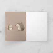 Schattigee Bruine Cream Hedgehog Mouse Beste Vrien Kaart (Binnen)