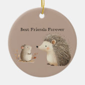 Schattigee Bruine Cream Hedgehog Mouse Beste Vrien Keramisch Ornament (Voorkant)