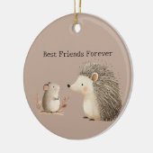 Schattigee Bruine Cream Hedgehog Mouse Beste Vrien Keramisch Ornament (Links)