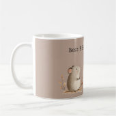 Schattigee Bruine Cream Hedgehog Mouse Beste Vrien Koffiemok (Links)