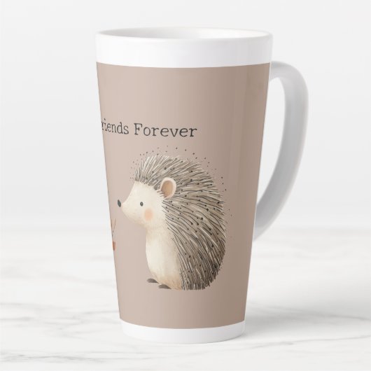 Schattigee Bruine Cream Hedgehog Mouse Beste Vrien Latte Mok (Rechterhoek)