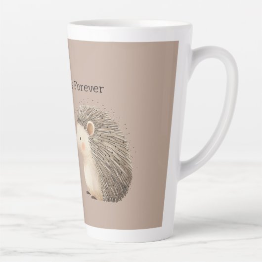 Schattigee Bruine Cream Hedgehog Mouse Beste Vrien Latte Mok (Rechts)