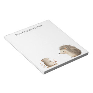 Schattigee Bruine Cream Hedgehog Mouse Beste Vrien Notitieblok
