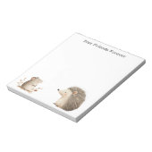 Schattigee Bruine Cream Hedgehog Mouse Beste Vrien Notitieblok (Linkerzijde)