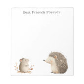 Schattigee Bruine Cream Hedgehog Mouse Beste Vrien Notitieblok (Voorkant)
