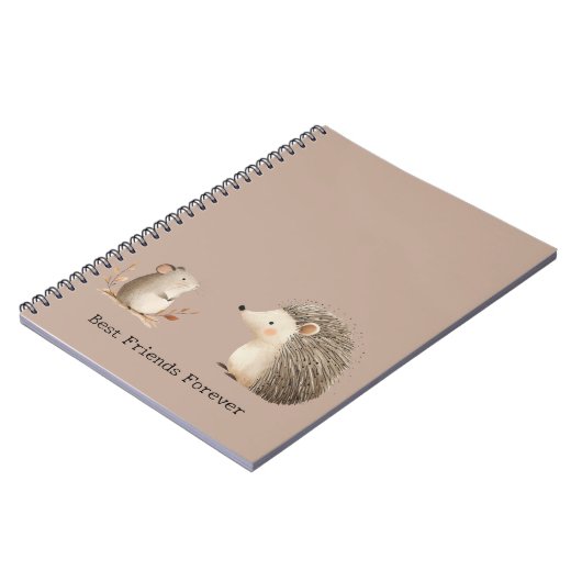 Schattigee Bruine Cream Hedgehog Mouse Beste Vrien Notitieboek (Linkerzijde)