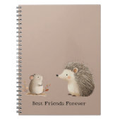 Schattigee Bruine Cream Hedgehog Mouse Beste Vrien Notitieboek (Voorkant)