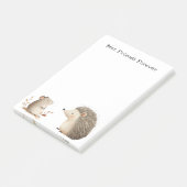 Schattigee Bruine Cream Hedgehog Mouse Beste Vrien Post-it® Notes (Schuin)