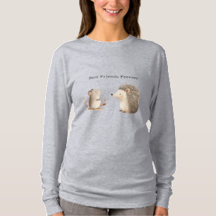Schattigee Bruine Cream Hedgehog Mouse Beste Vrien T-shirt