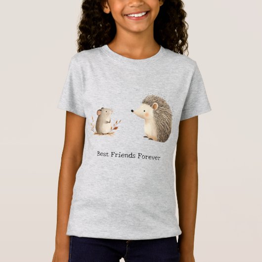 Schattigee Bruine Cream Hedgehog Mouse Beste Vrien T-shirt (Voorkant)