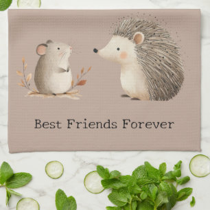 Schattigee Bruine Cream Hedgehog Mouse Beste Vrien Theedoek