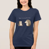 Schattigee Bruine Cream Hedgehog Mouse Beste Vrien Tri-Blend Shirt (Voorkant)