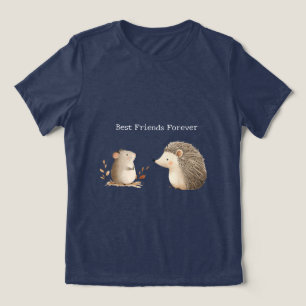 Schattigee Bruine Cream Hedgehog Mouse Beste Vrien Tri-Blend Shirt