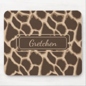 Schattigee bruine en geelbruine Giraffe Skin Mouse Muismat (Voorkant)
