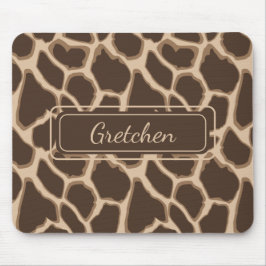 Schattigee bruine en geelbruine Giraffe Skin Mouse Muismat