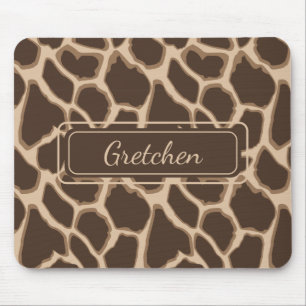 Schattigee bruine en geelbruine Giraffe Skin Mouse Muismat