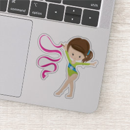 Schattigee bruine haired ritmische gymnast met lin sticker