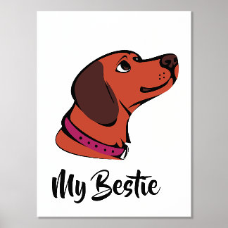 Schattigee Bruine Hond Muur Art Print | Mijn beste