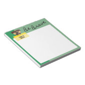 Schattigee bruine hond Wees dappere kunst met groe Notitieblok (Schuin)