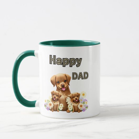 Schattigee bruine honden mok (Links)
