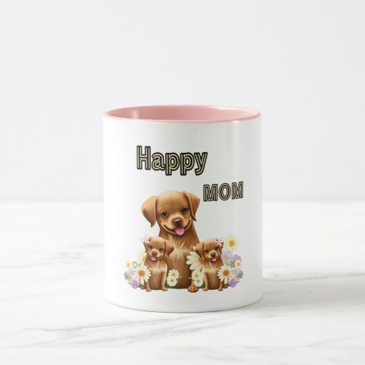 Schattigee bruine honden mok (Midden)