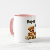 Schattigee bruine honden mok (Voorkant links)